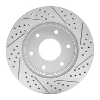 R1 04-05 Infiniti Qx56 Front Left Drilled & Slotted Geo-Carbon Rotor