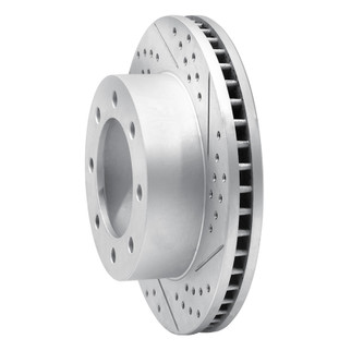 R1 05-12 Ford F-350 Super Duty 4WD Front Right Drilled & Slotted Geo-Carbon Rotor