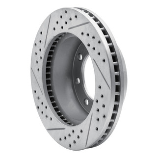 R1 05-12 Ford F-350 Super Duty 4WD Front Right Drilled & Slotted Geo-Carbon Rotor
