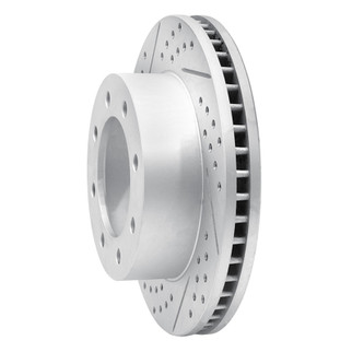R1 05-12 Ford F-350 Super Duty 2WD Front Left Drilled & Slotted Geo-Carbon Rotor