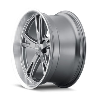 Ridler 606 20x8.5 / 5x120.65 BP / 0mm Offset / 83.82mm Hub Gloss Grey Machined Wheel