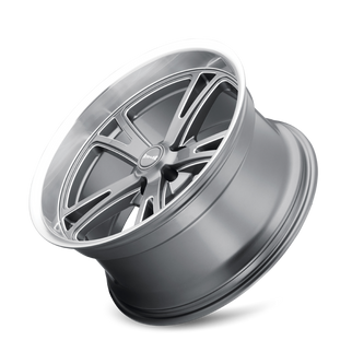 Ridler 606 20x8.5 / 5x120.65 BP / 0mm Offset / 83.82mm Hub Gloss Grey Machined Wheel