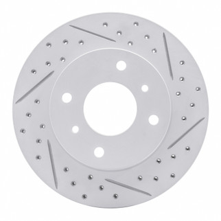 R1 89-13 Infiniti G20 Front Right Drilled & Slotted Geo-Carbon Rotor