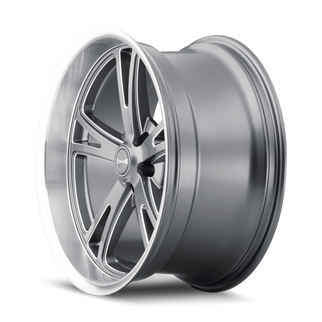 Ridler 606 18x9.5 / 5x127 BP / 0mm Offset / 83.82mm Hub Gloss Grey Machined Wheel