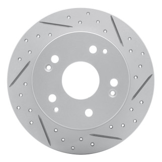 R1 97-06 Acura Integra Rear Right Drilled & Slotted Geo-Carbon Rotor