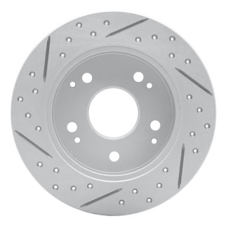 R1 97-06 Acura Integra Rear Right Drilled & Slotted Geo-Carbon Rotor