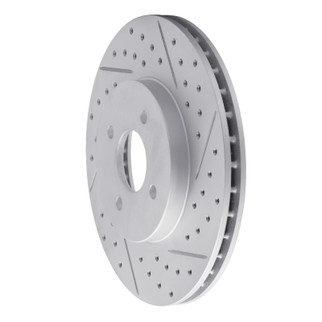 R1 02-04 Ford Focus Front Right Drilled & Slotted Geo-Carbon Rotor