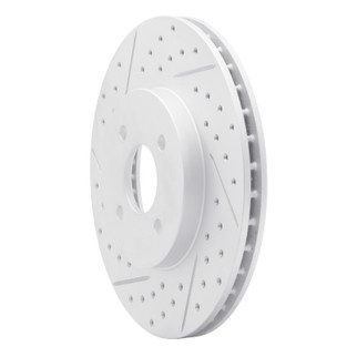 R1 02-04 Ford Focus Front Left Drilled & Slotted Geo-Carbon Rotor