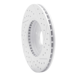 R1 02-04 Ford Focus Front Left Drilled & Slotted Geo-Carbon Rotor