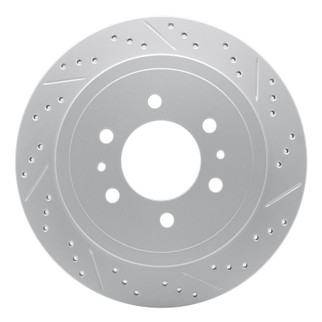 R1 04-11 Ford F-150 Rwd Rear Right Drilled & Slotted Geo-Carbon Rotor