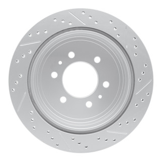 R1 04-11 Ford F-150 4WD Rear Left Drilled & Slotted Geo-Carbon Rotor