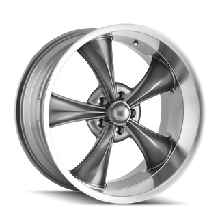 Ridler 695 22x9 / 5x127 BP / 0mm Offset / 83.82mm Hub Gloss Grey Machined Wheel