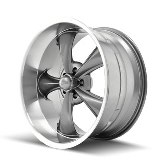 Ridler 695 22x9 / 5x127 BP / 0mm Offset / 83.82mm Hub Gloss Grey Machined Wheel