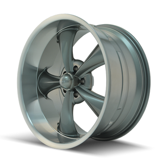 Ridler 695 22x9 / 5x127 BP / 0mm Offset / 83.82mm Hub Gloss Grey Machined Wheel