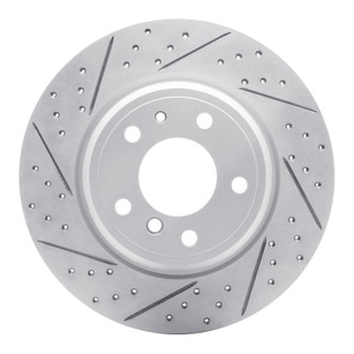 R1 91-01 BMW 850Ci Rear Left Drilled & Slotted Geo-Carbon Rotor