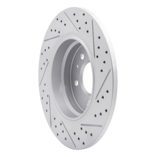 R1 91-01 BMW 850Ci Rear Left Drilled & Slotted Geo-Carbon Rotor