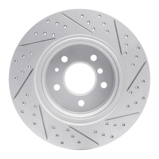 R1 91-01 BMW 850Ci Rear Left Drilled & Slotted Geo-Carbon Rotor
