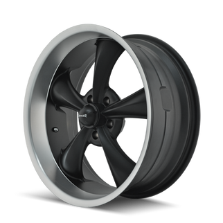 Ridler 695 22x9 / 5x120.65 BP / 0mm Offset / 83.82mm Hub Matte Black Machined Wheel