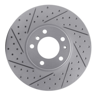 R1 91-01 BMW 850Ci Front Right Drilled & Slotted Geo-Carbon Rotor