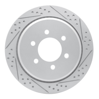 R1 02-06 Ford Expedition Rear Right Drilled & Slotted Geo-Carbon Rotor