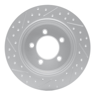 R1 02-10 Ford Explorer Rear Right Drilled & Slotted Geo-Carbon Rotor