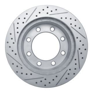R1 99-05 Ford Excursion Front Right Drilled & Slotted Geo-Carbon Rotor