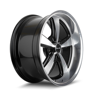 Ridler 652 20x10 / 5x127 BP / 0mm Offset / 83.82mm Hub Gls Blk w/ Diamond Cut Face & Lip Wheel