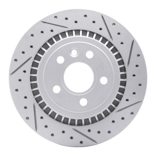 R1 07-18 Volvo S80 Rear Right Drilled & Slotted Geo-Carbon Rotor