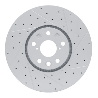R1 06-20 Lexus Is200T Right Front Drilled & Slotted Geo-Carbon Rotor