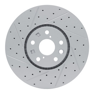 R1 06-20 Lexus Gs350 Left Front Drilled & Slotted Geo-Carbon Rotor