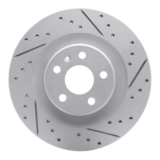 R1 16-26 Volvo V90 Rear Right Drilled & Slotted Geo-Carbon Rotor
