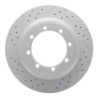 R1 99-07 Ford E-350 Club Wagon Rear Left Drilled & Slotted Geo-Carbon Rotor