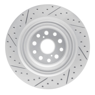 R1 18-23 Lexus Ls500 Right Rear Drilled & Slotted Geo-Carbon Rotor