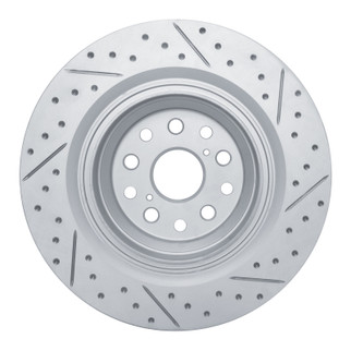 R1 18-23 Lexus Ls500 Left Rear Drilled & Slotted Geo-Carbon Rotor