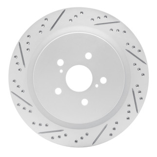 R1 16-22 Lexus Rx350 Rear Left Drilled & Slotted Geo-Carbon Rotor