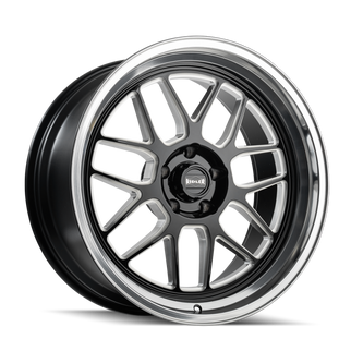 Ridler 611 18x9.5 / 5x120.65 BP / 0mm OS / 83.82mm Hub Gls Blk/Mill w/ Diamond Cut Lip Wheel
