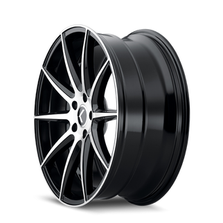 Kraze KR194 Cosmos 18x8 / 5x120 BP / 40mm Offset / 74.1mm Hub Gloss Black Machined Wheel