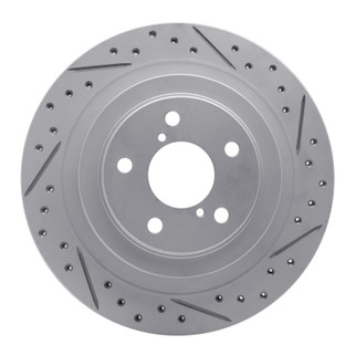 R1 05-09 Subaru Impreza Rear Right Drilled & Slotted Geo-Carbon Rotor