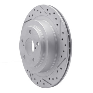 R1 05-09 Subaru Impreza Rear Right Drilled & Slotted Geo-Carbon Rotor