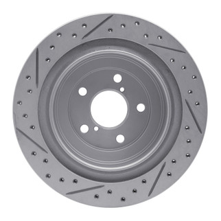 R1 05-09 Subaru Impreza Rear Right Drilled & Slotted Geo-Carbon Rotor
