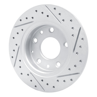 R1 14-25 Mazda CX-30 Rear Left Drilled & Slotted Geo-Carbon Rotor