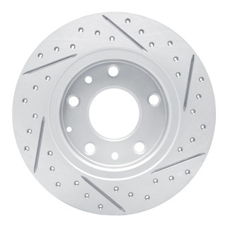 R1 14-25 Mazda CX-30 Rear Left Drilled & Slotted Geo-Carbon Rotor