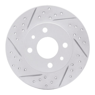 R1 09-19 Fiat 500 (Mexico) Rear Left Drilled & Slotted Geo-Carbon Rotor