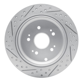 R1 05-18 Acura Rdx Rear Right Drilled & Slotted Geo-Carbon Rotor