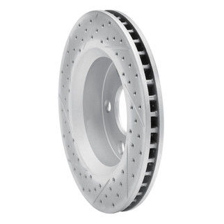 R1 07-18 Jeep Wrangler Front Right Drilled & Slotted Geo-Carbon Rotor