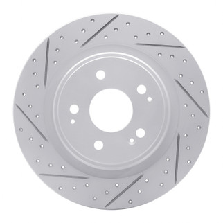 R1 17-20 Acura Mdx Rear Left Drilled & Slotted Geo-Carbon Rotor