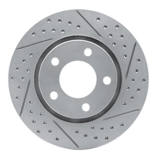R1 01-07 Chrysler Voyager Front Right Drilled & Slotted Geo-Carbon Rotor