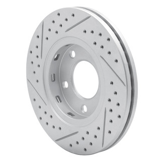 R1 01-07 Chrysler Voyager Front Right Drilled & Slotted Geo-Carbon Rotor
