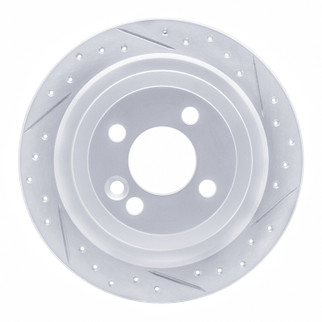 R1 09-14 Mini Cooper Clubman Rear Right Drilled & Slotted Geo-Carbon Rotor