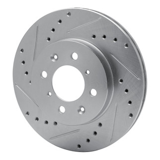R1 84-85 Toyota Van Front Left Drilled & Slotted Silver Brake Rotor